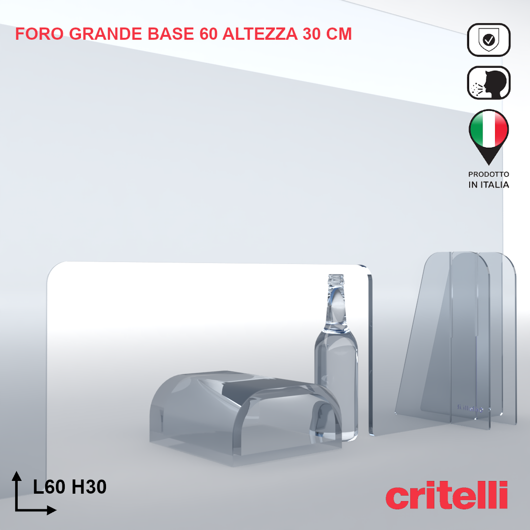foro Barriera parafiato trasparente antiurto 150X75 foro extra-grande