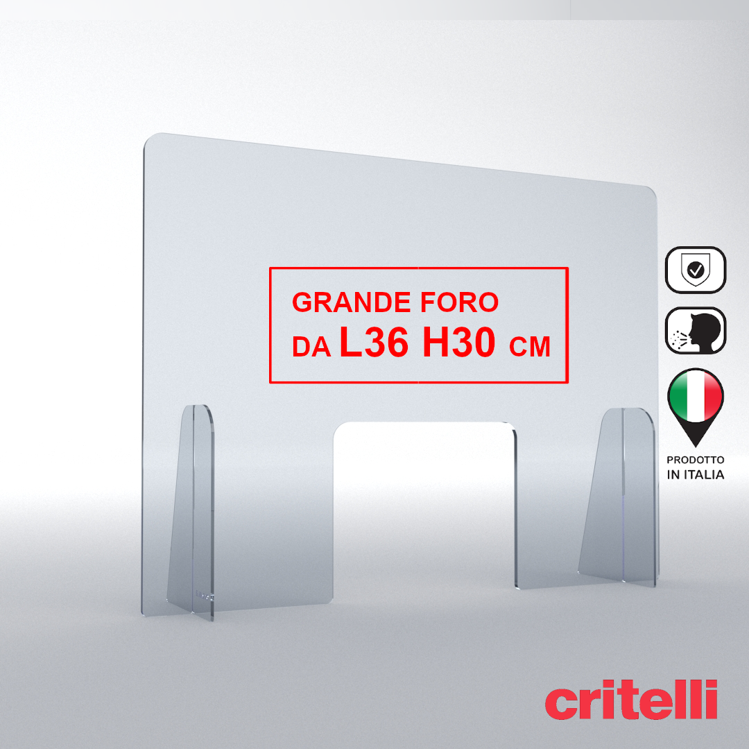 Barriera parafiato foro grande adatta negozi bar estetiste