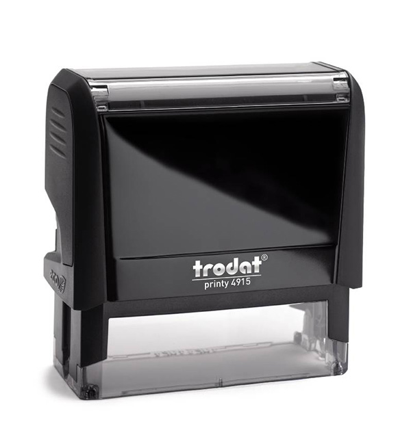 TRODAT PRINTY 4915 Timbro Autoinchiostrante Rettangolare Eco Grigio 70×25 mm Testo a 6-7 righe con Cartuccia Nera