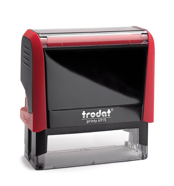 TRODAT PRINTY 4915 Timbro Autoinchiostrante Rettangolare Rosso Fuoco 70×25 mm Testo a 6-7 righe con Cartuccia Nera
