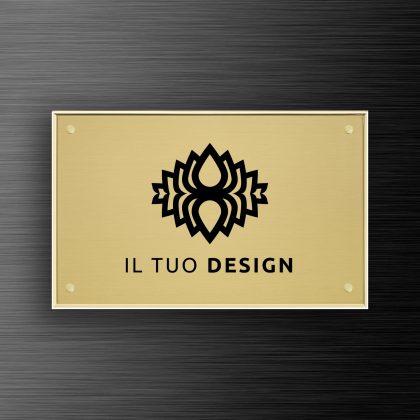Targa in ottone satinato bisello lucido