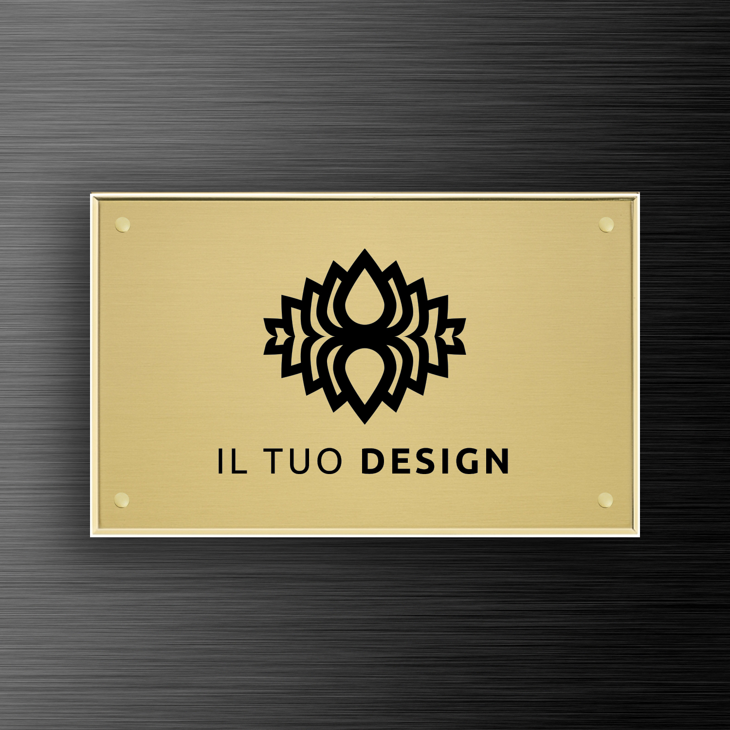 Targa in ottone satinato bisello lucido
