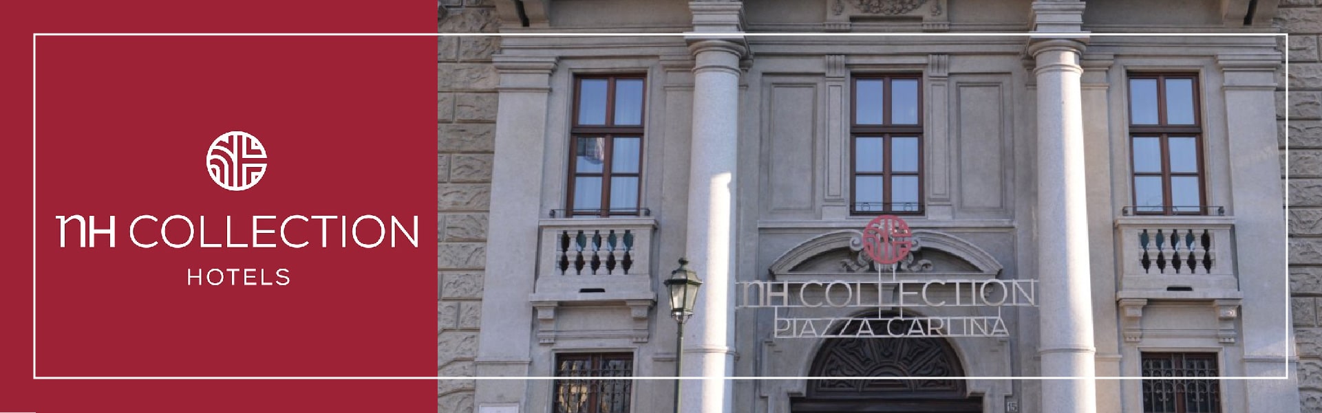 insegna luminosa lettere in rilievo 3D scatolate hotel nh collection torino