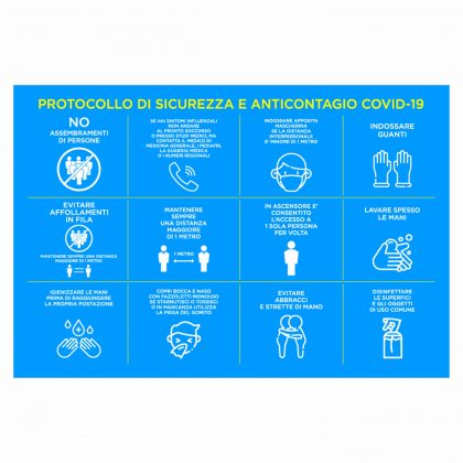 Cartello Covid Protocollo di Sicurezza e Anticontagio