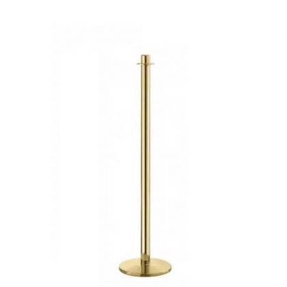 Piantana a colonna portatarghe in ottone con anello altezza 110 cm