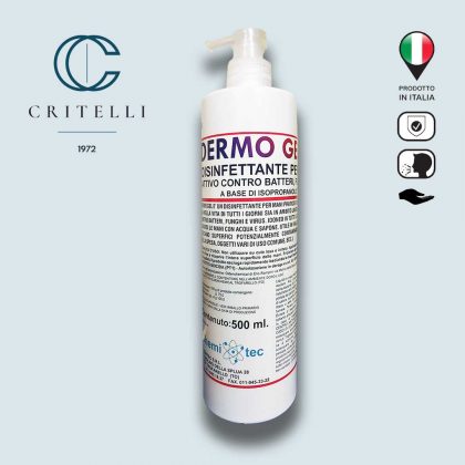 Dermo gel igienizzante disinfettante mani a base di Alcool al 75% 500 ml