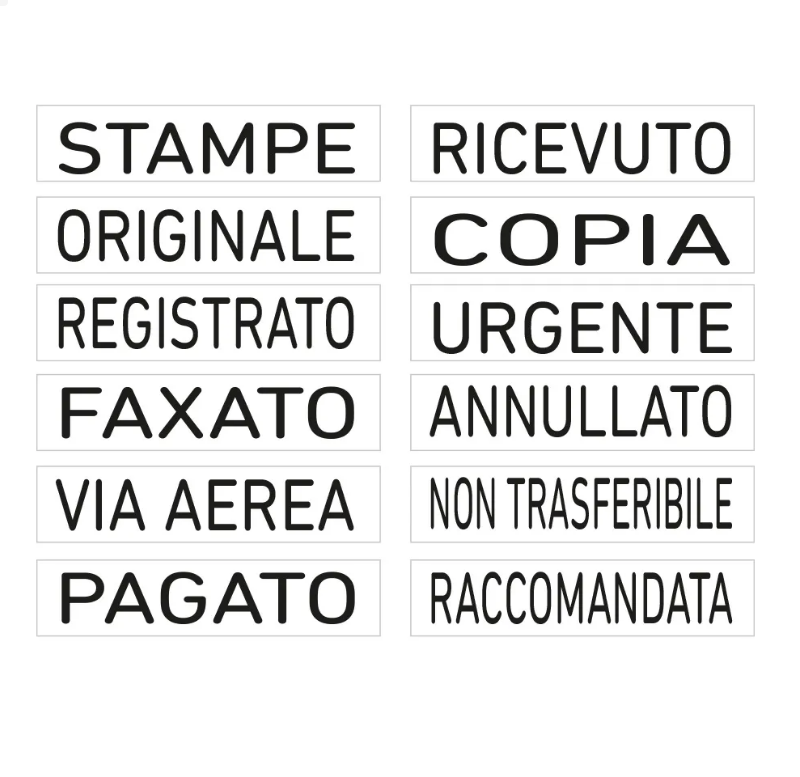 Impronte TRODAT PRINTY P2 4822 Timbro Autoinchiostrante Multiparola Eco Nero con Cartuccia Nera