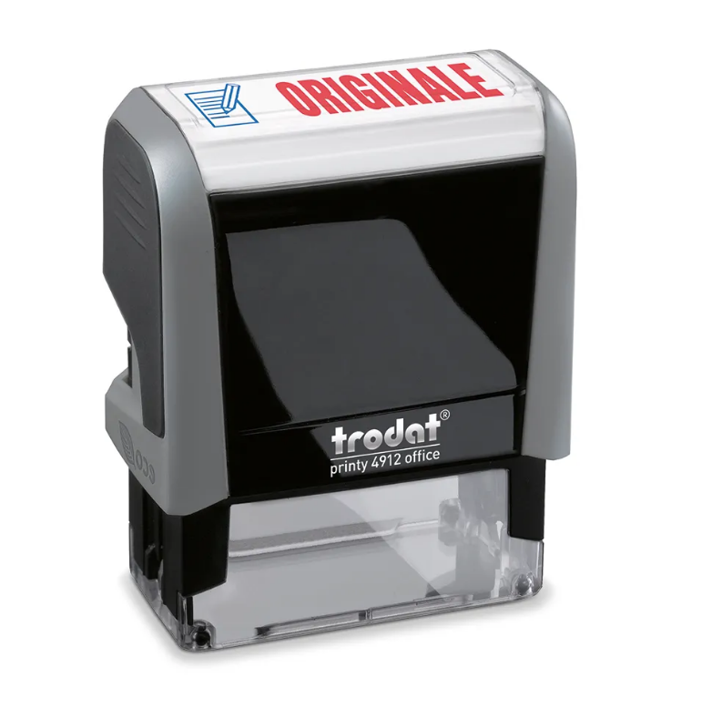TRODAT PRINTY 4912 Timbro da Ufficio "ORIGINALE" Blu-Rosso Autoinchiostrante Rettangolare 47×18 mm