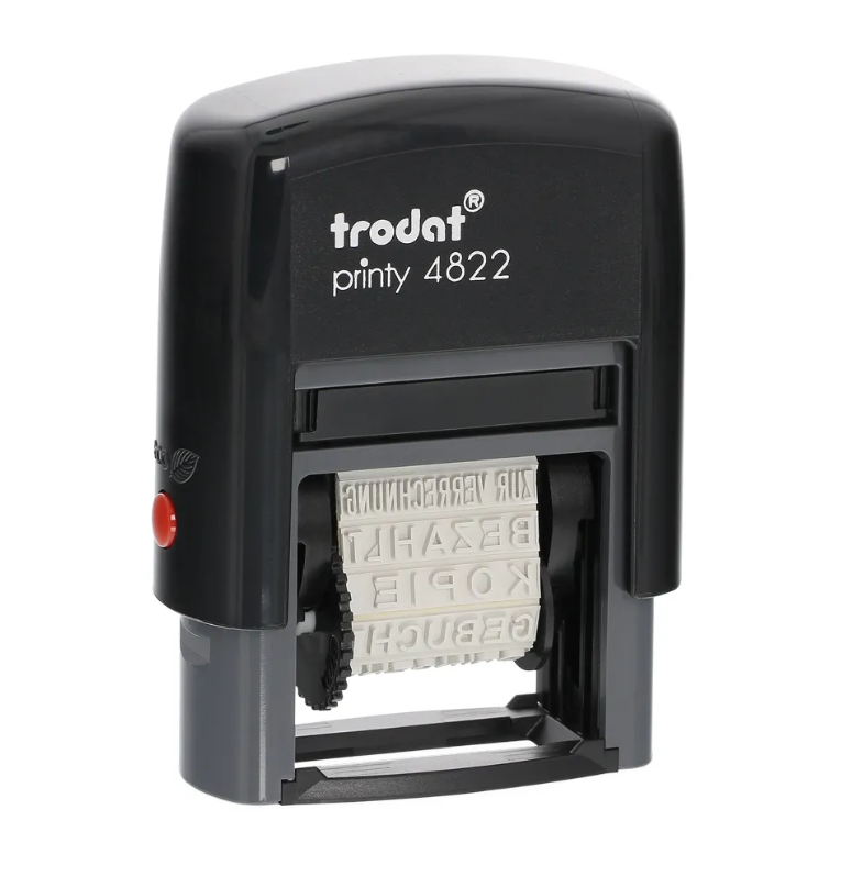 TRODAT PRINTY P2 4822 Timbro Autoinchiostrante Multiparola Eco Nero con Cartuccia Nera