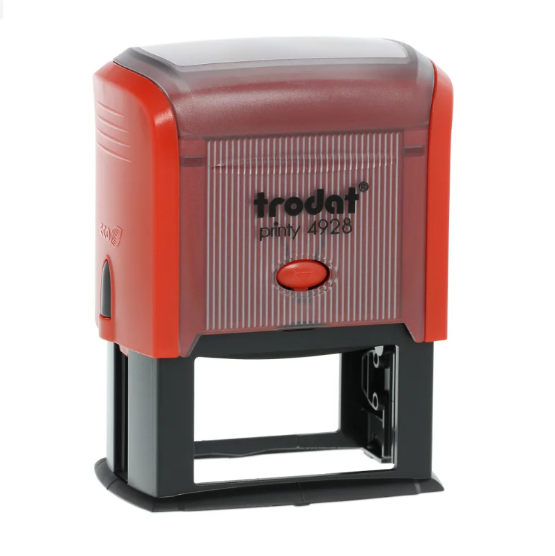 TRODAT PRINTY P3 4928 Timbro Autoinchiostrante Rettangolare Rosso Fuoco 60×33 mm Testo a 7-8 righe con Cartuccia Nera