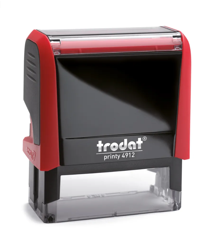 TRODAT PRINTY 4912 Timbro Autoinchiostrante Rettangolare Rosso Fuoco 47×18 mm Testo a 4-5 righe
