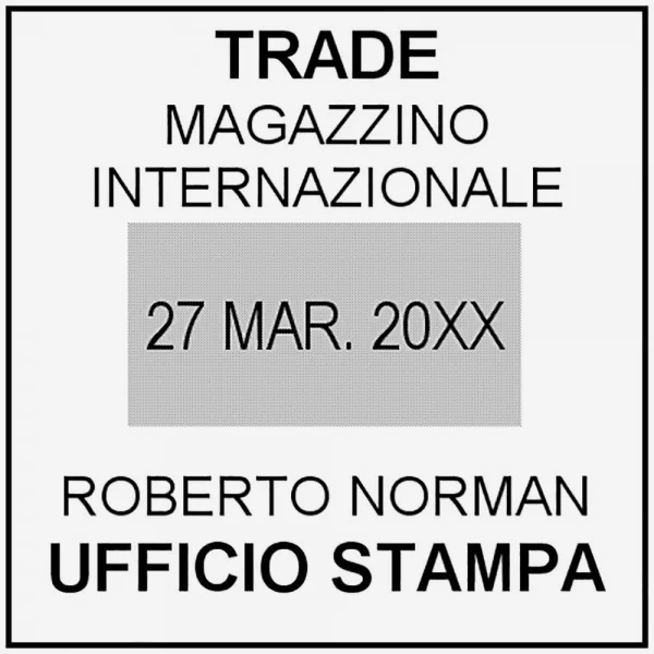 TRODAT PRINTY P2 4724 Timbro Datario Data Italiana Autoinchiostrante Quadrato Nero 40X40 mm Testo a 9-10 righe con Cartuccia Nera