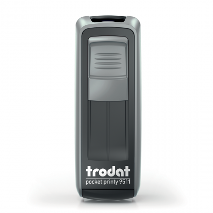 Timbro autoinchiostrante tascabila da viaggio trodat pocket printy 9511 grigio nero