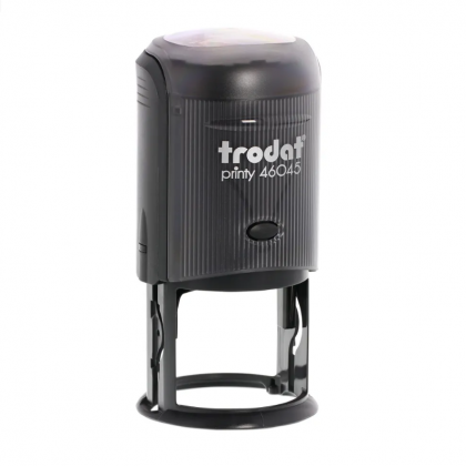 TRODAT PRINTY 46045 Timbro Autoinchiostrante Rotondo Nero Diametro Ø 45 mm Testo a 8 righe con Cartuccia Nera