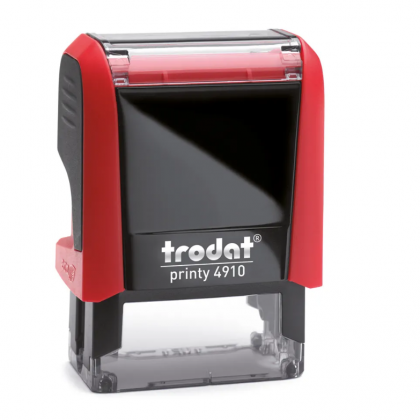 TRODAT PRINTY 4910 Timbro Autoinchiostrante Rettangolare Rosso Fuoco 26×9 mm Testo a 2/3 righe