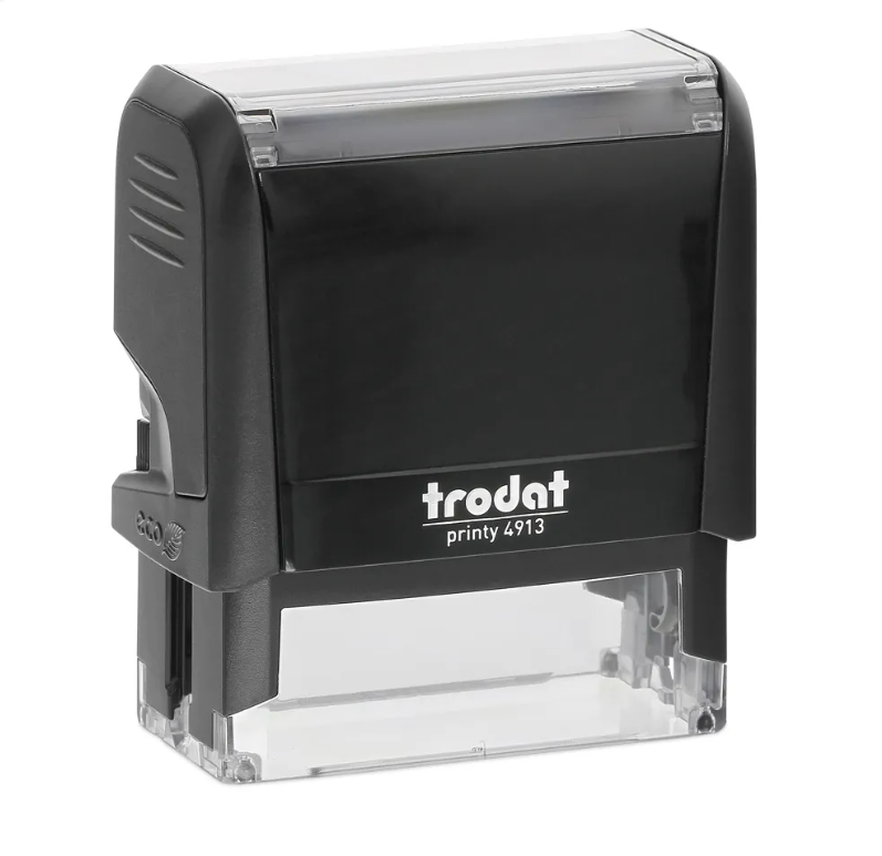 TRODAT PRINTY 4913 Timbro Autoinchiostrante Rettangolare Eco Nero 58×22 mm Testo a 5-6 righe con Cartuccia Nera